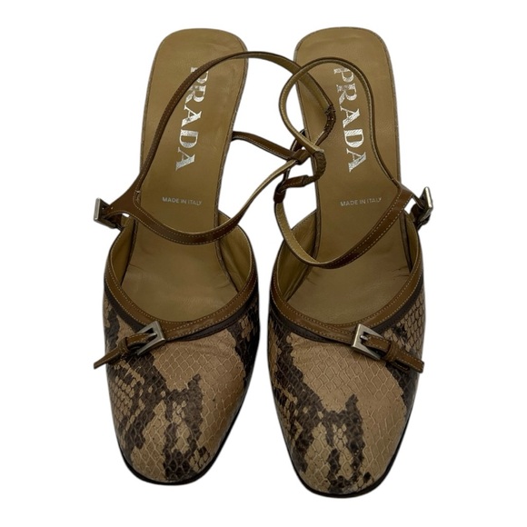 ❌SOLD Prada Leather Heels Size IT37 Snakeprint - Picture 2 of 6